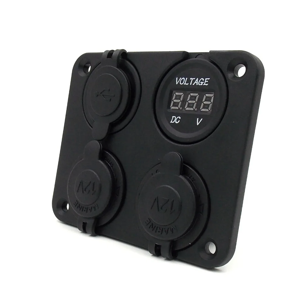 DIY Module Panel Splitter Power Adapter Car 5V 2.1A USB Charger + Cigarette Lighter Sockets Digital Voltmeter | Автомобили и