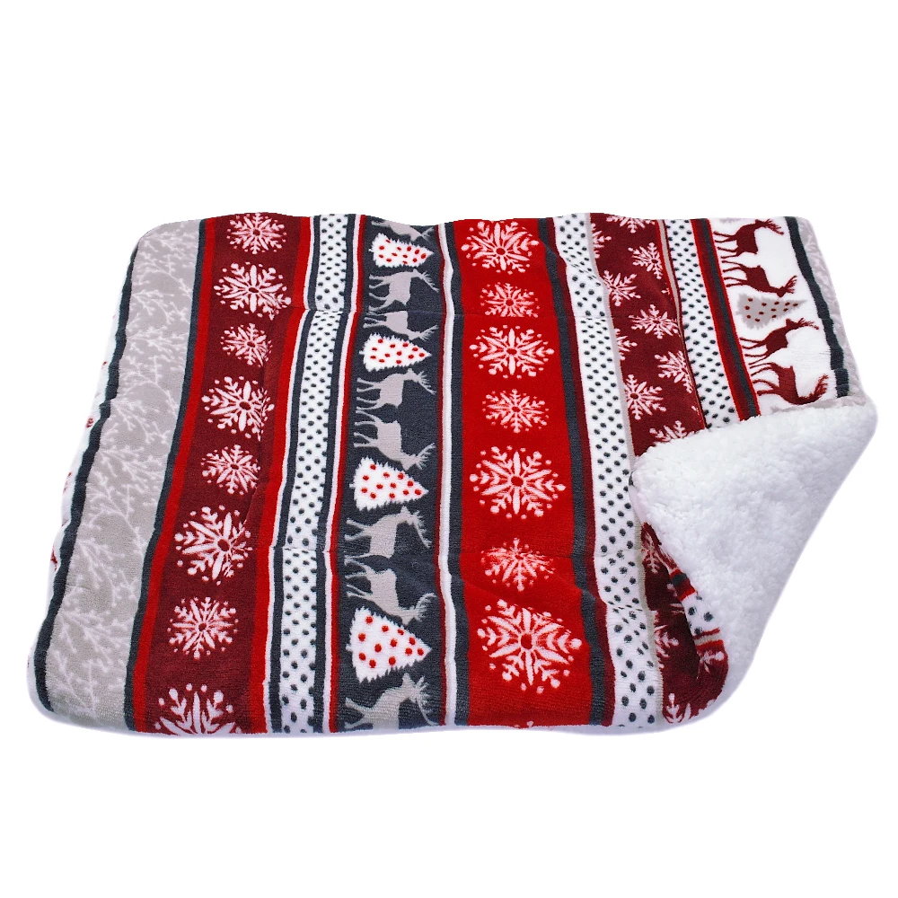 Red Deer Warm Pet Dog Cat Bed Soft Winter Pets Bed Mat Puppy Cat House Dog Beds Blanket For Small Medium Large Dogs Cats Cama Perro S-XL - Цвет: Red Deer