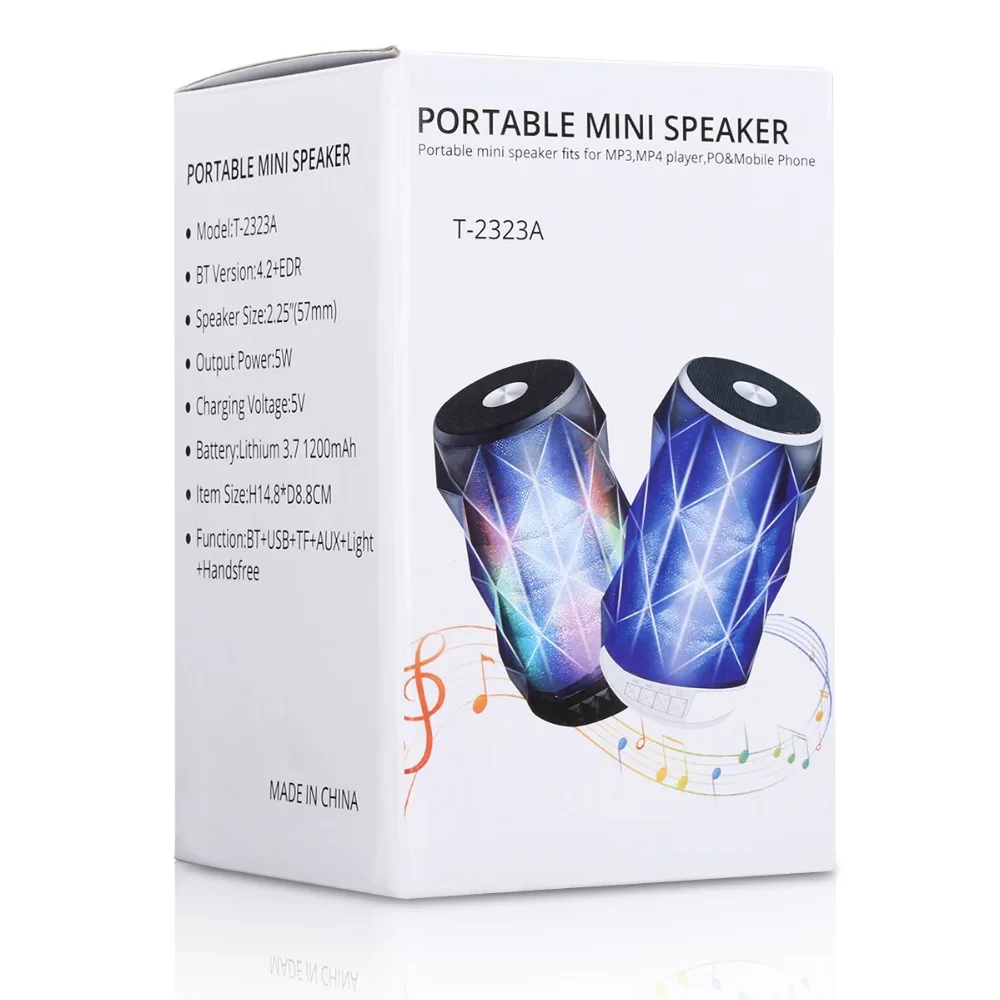 AMTERBEST T-2323A мини Беспроводной Динамик Bluetooth портативный стерео с микрофоном и