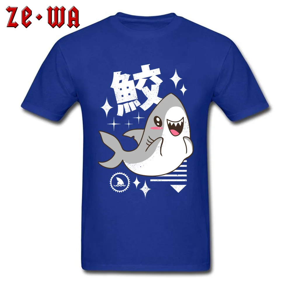 Футболка Kawaii Shark Мужская забавная одежда футболка с японским принтом Kanji милые