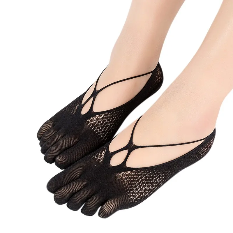 Пять-носок с пальцами Тапочки женские бархатные летние дышащие невидимые