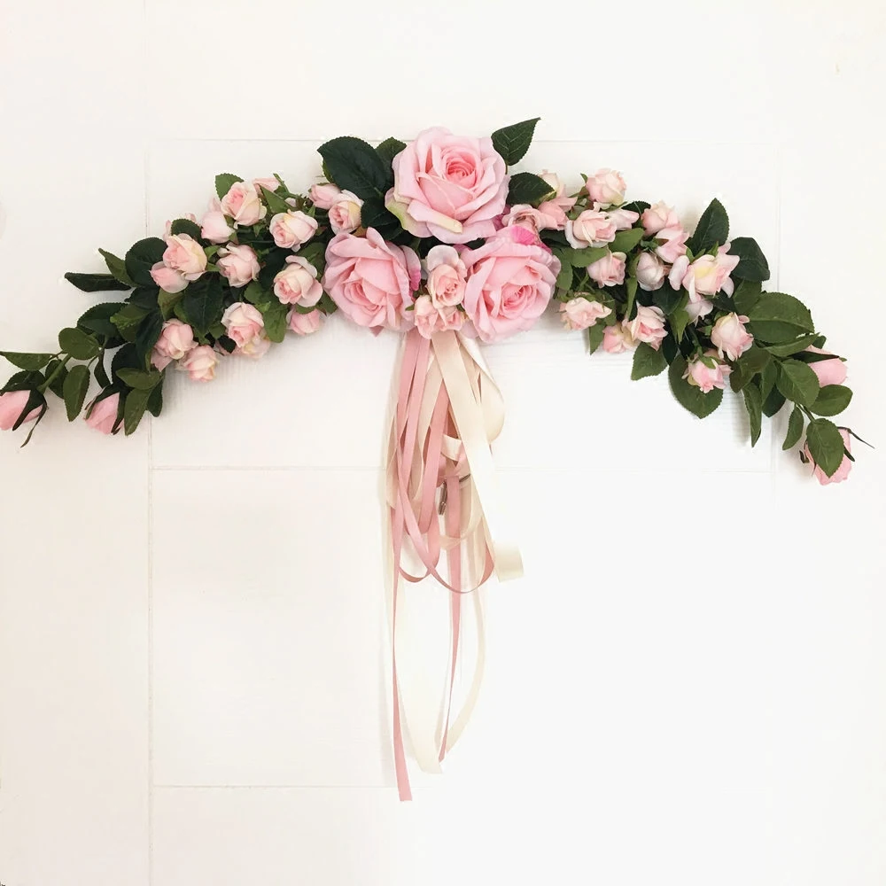 Европейский стиль имитация цветов розы дверь венок и швабра зеркальное