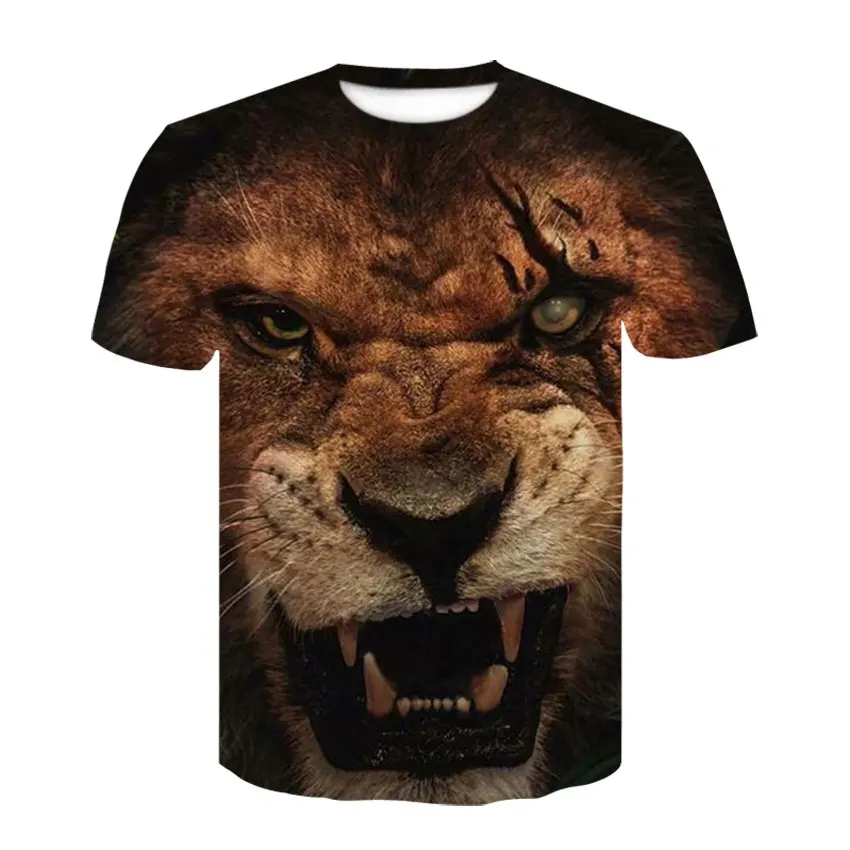 Новинка, 3d футболка с изображением короля льва, футболка с животными, Camiseta, футболка для мужчин, забавная Мужская одежда, повседневная футболка для фитнеса, Футболка С Рисунком Тигра, Мужская футболка большого размера - Цвет: D-338