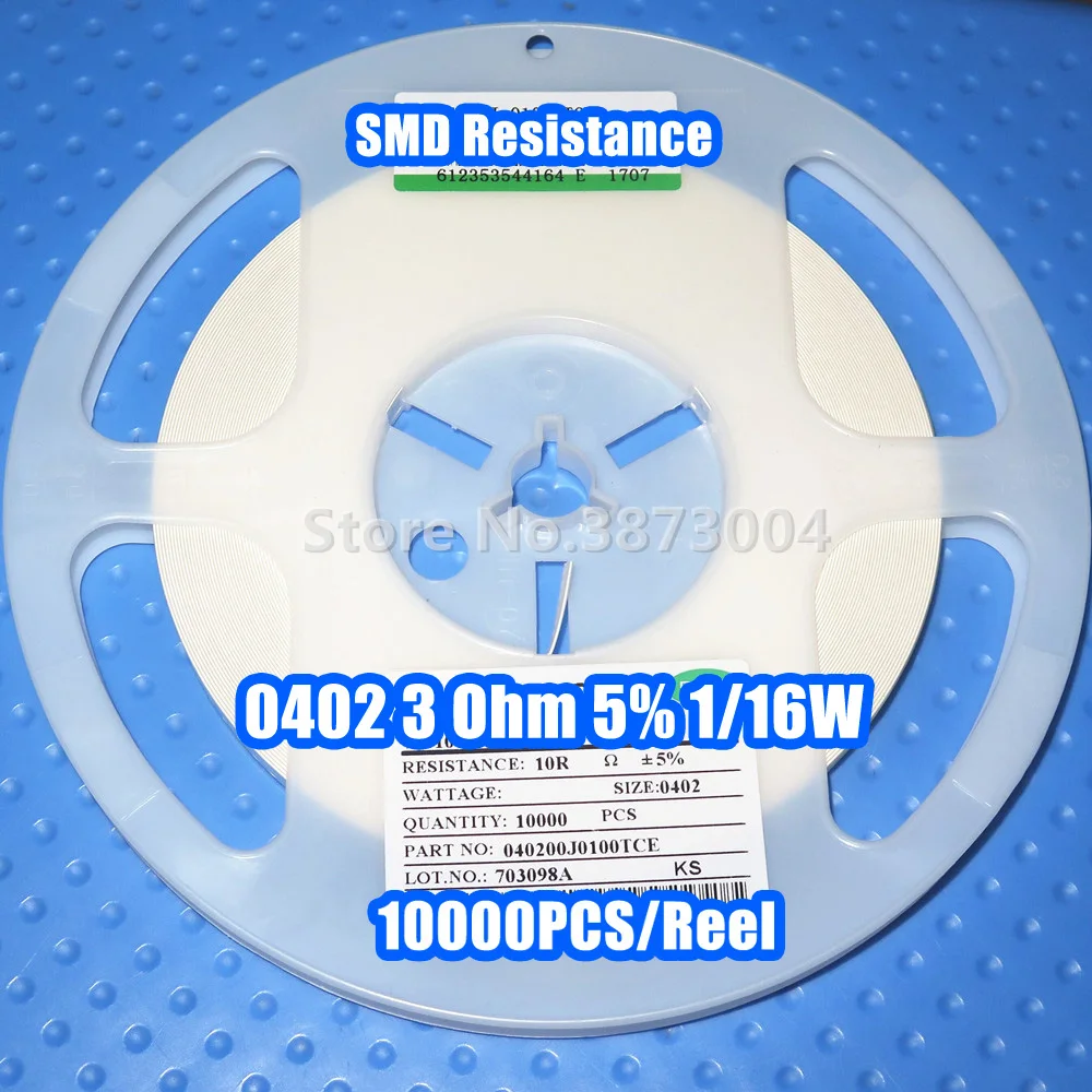 1 Катушка 0402 3R 3 Ом 5% 1/16 Вт SMD сопротивление 10000 шт/катушка | Обустройство дома