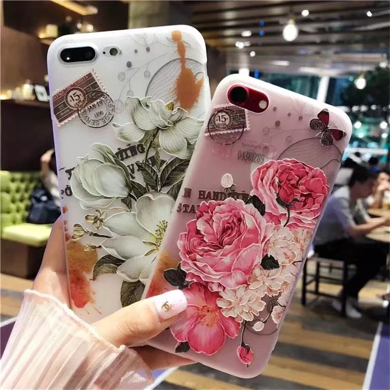 Силиконовый чехол для телефона с цветочным рисунком iPhone 7 8 5s XS Max XR On X 6 S Plus 5 SE