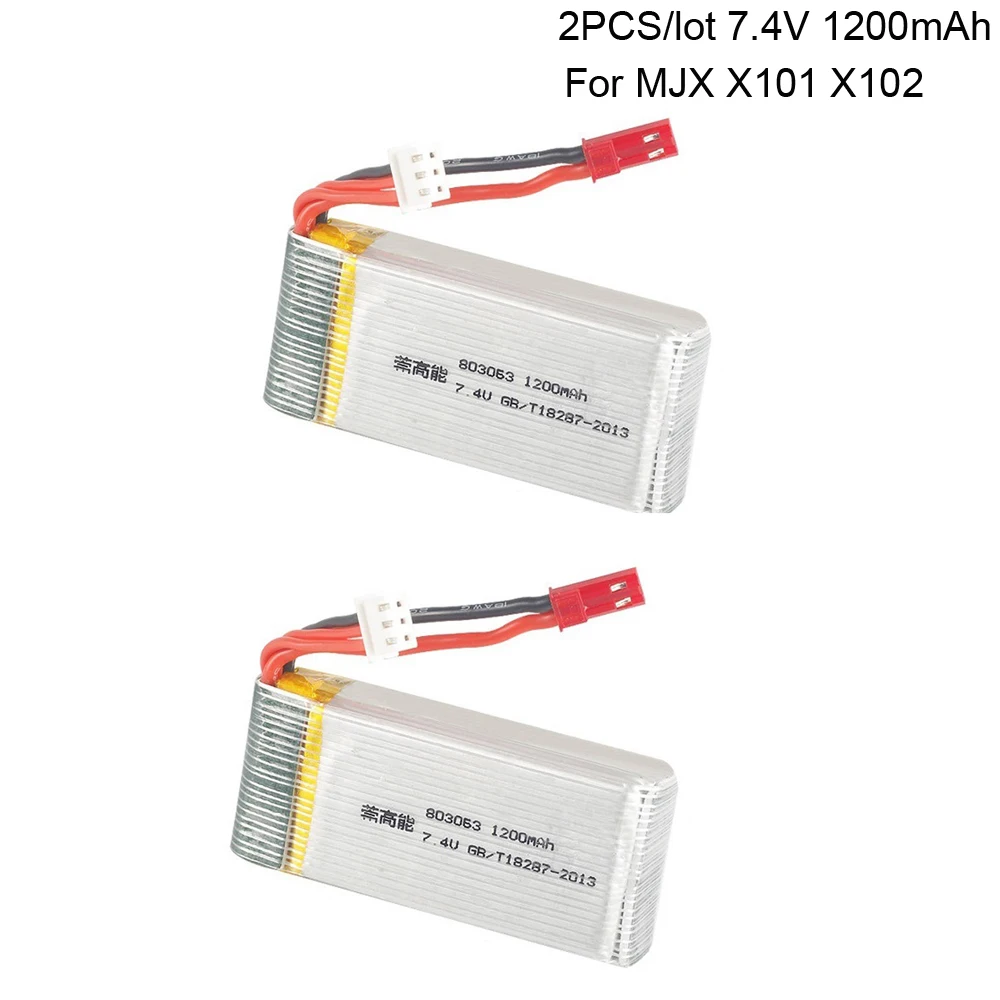 2PCS/lot Battery for MJX X101 7.4v 1200mah 2S or MJX X101 / MJX X102 RC Quadcopter Spare part 2S Lipo battery