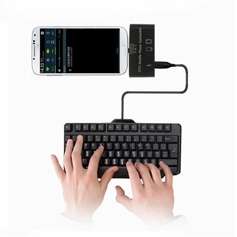 Адаптер Ascromy 3 в 1 для кардридера SD MMC TF OTG комплект подключения USB Meizu m3s m3 Note U10 U20 M5 M5s