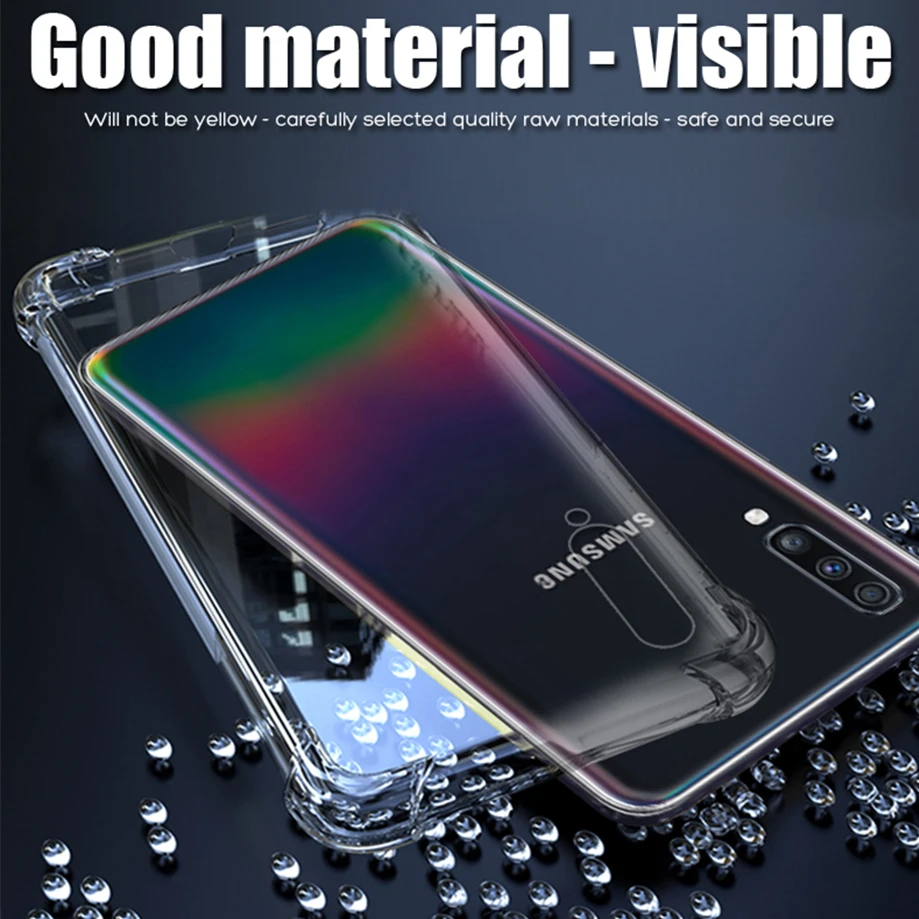 Luxury Shockproof Bumper Transparent Silicone Phone Case For Samsung Galaxy A50 A30 A20 A10 A60 A70 Clear TPU protection Coque |