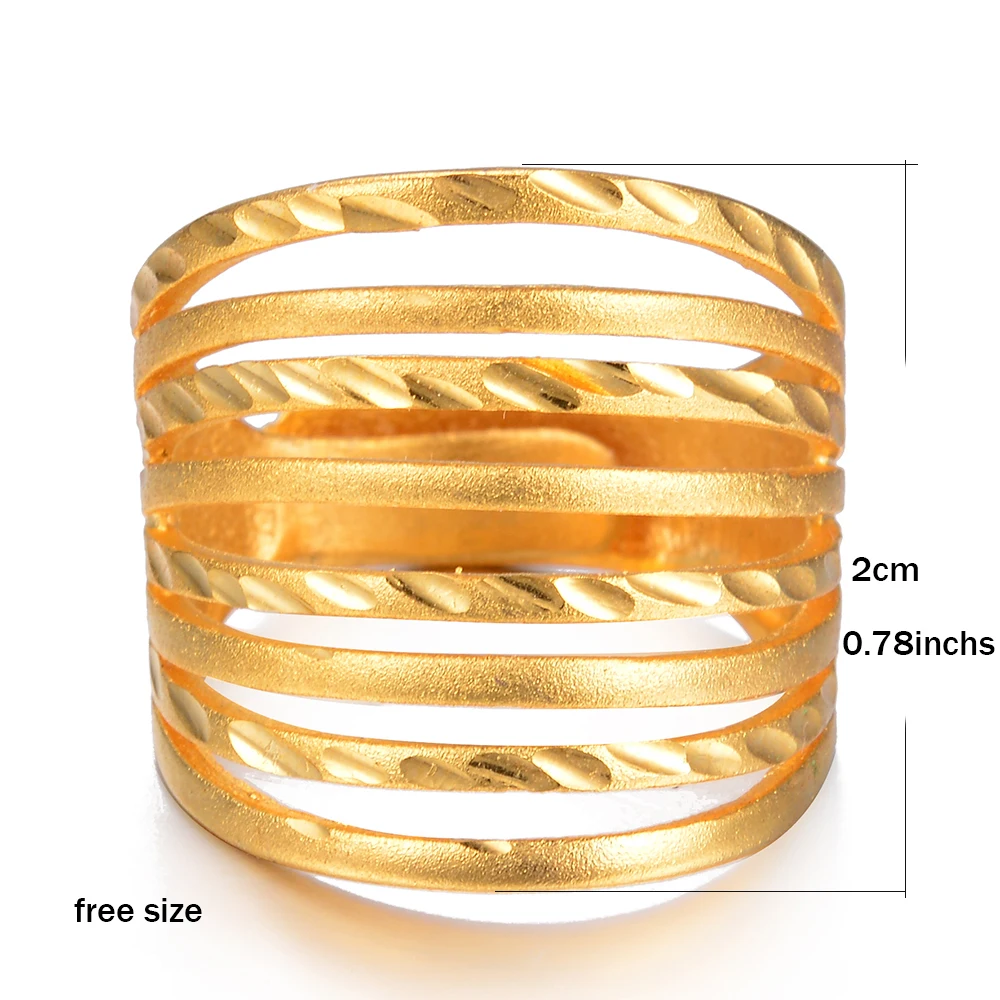 WANDO эфиопское Золотое кольцо для женщин матовое новое свадебное украшение