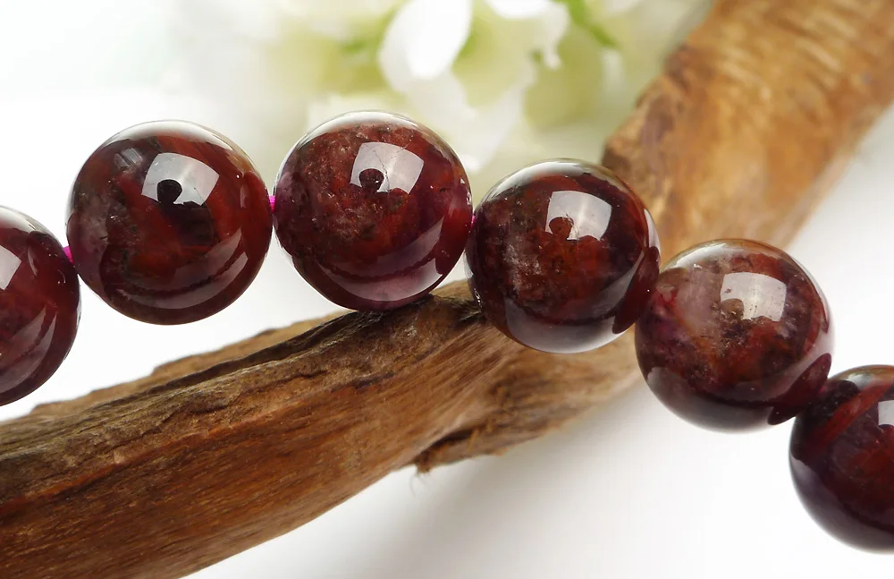 

Canada Auralite 23 Bracelet For Women Men Red Purple Round Beads Natural Stone Stretch Fashion Bracelet Jewelry AAAAA 9-14mm