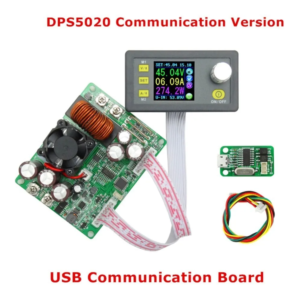 Цифровой преобразователь напряжения DPS5020 с ЖК дисплеем 50В 20А|lcd digital voltmeter|power