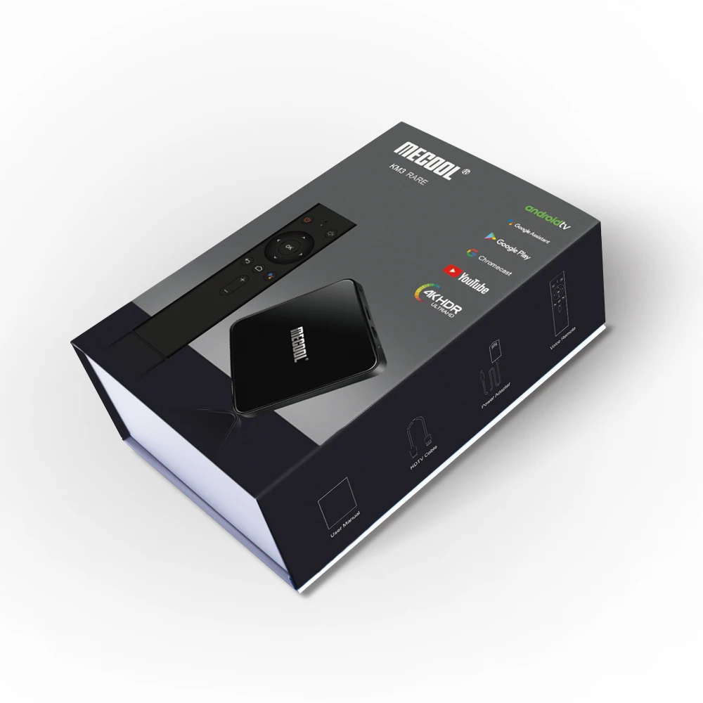 ТВ-приставка Mecool KM3, 4 Гб ОЗУ+ 64 Гб ПЗУ, четырехъядерный процессор Amlogic S905X2, 2,4 ГБ/5 ГБ, wifi, Android 9,0, ТВ-приставка, USB, Bluetooth, умная домашняя приставка