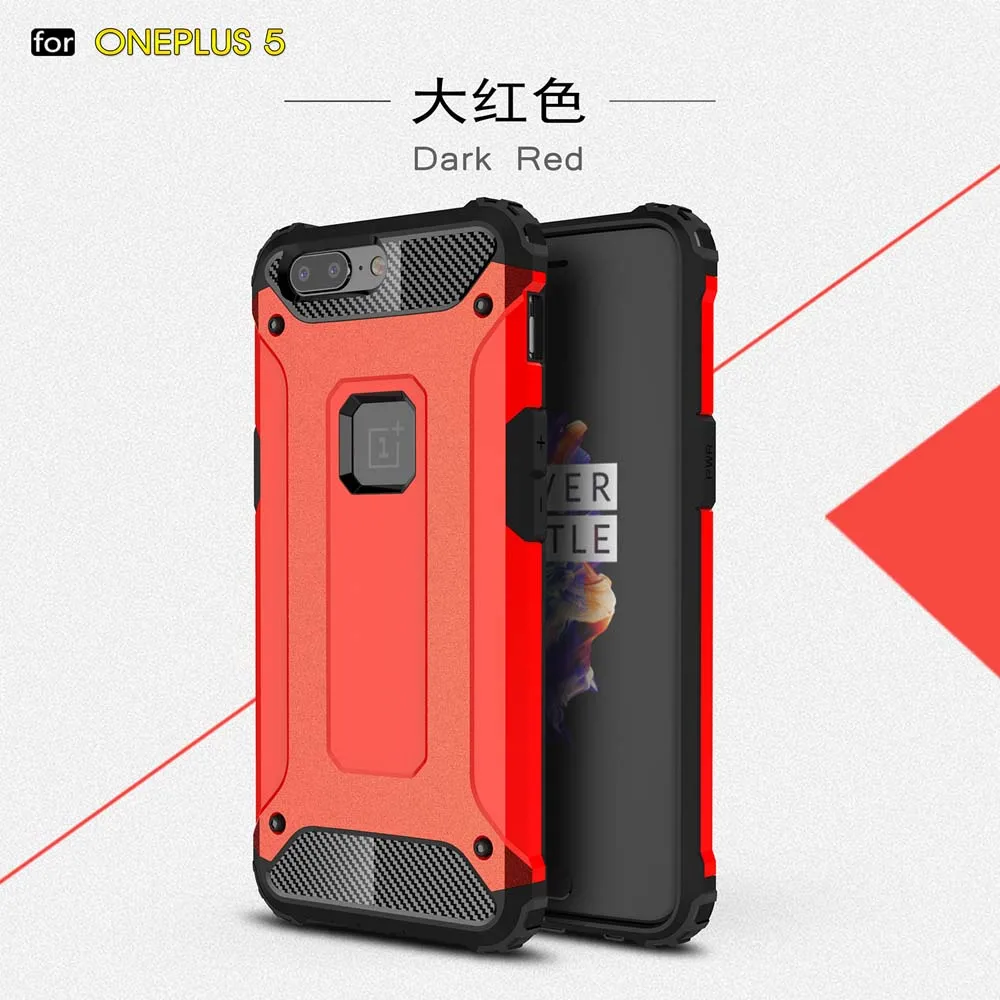 Противоударный чехол-броня Coque 5.5For Oneplus 5 Чехол для Oneplus One Plus 5 Oneplus5 A5000 телефона чехол-лента на заднюю панель - Цвет: Red