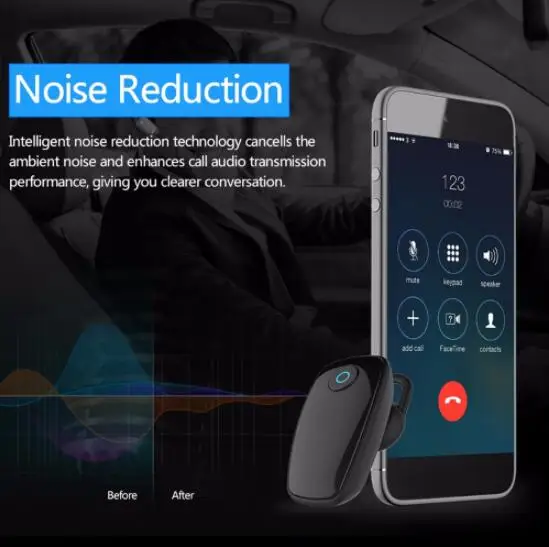 DDOAEC BQ638 Автомобильная Беспроводная bluetooth-гарнитура 4 1 ушной крючок с водителем
