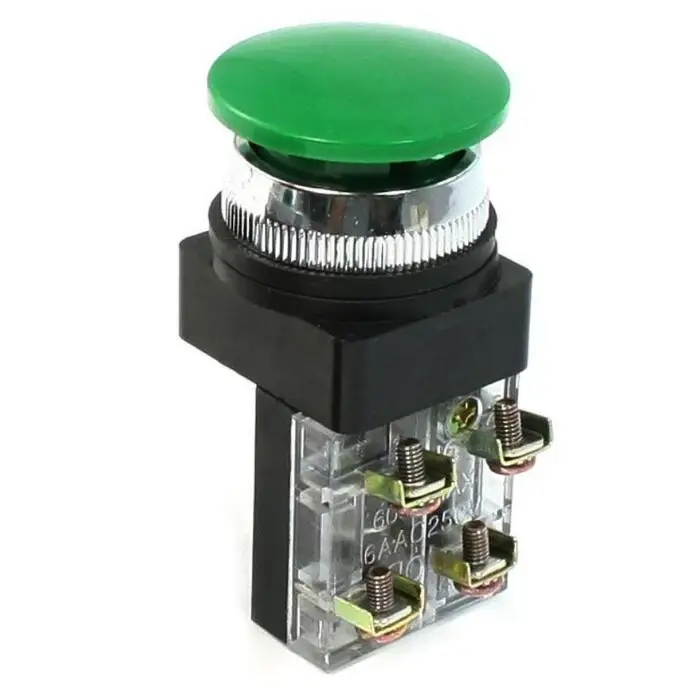 2 шт. красный и зеленый AC 250 V 6A DPST мгновенный грибной головкой кнопочный переключатель 32x36x76 мм