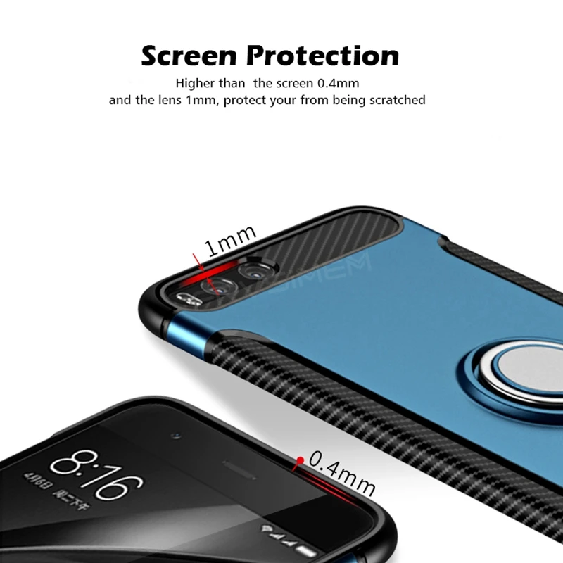 360 Ring Holder Phone Case For XiaoMi Mi 6 Mi6 5.15 inch M6 XiaoMi6 Pro Prime Magnetic Car Stand TPU Silicone Cover | Мобильные