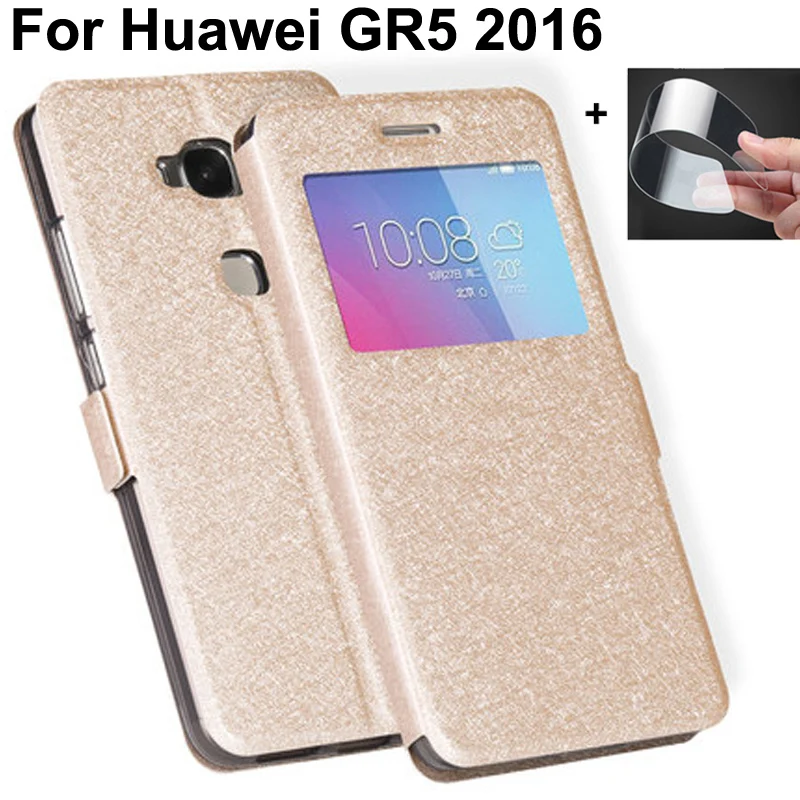Кожаный чехол с передним окном для Huawei GR5 2016 телефона GR 5 &quot задние чехлы бампер