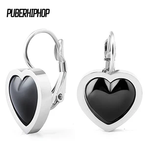 Black Earring Новинка года; Роскошные Для женщин Наборы свадебных ювелирных изделий в форме сердца Форма дизайн черно-белый цвет серьги для невесты, Цепочки и ожерелья Ювелирные наборы для Для женщин - Окраска металла: Black Earring