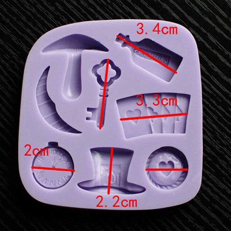 Горячие помадные силиконовые формы для торта Алиса в стране чудес кекс Sugarcraft