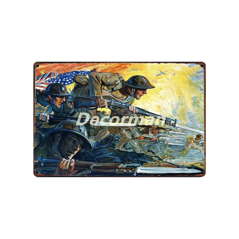 [DecorMan] Goodby war классический поцелуй Танк военные оловянные знаки на заказ оптом металлические картины Бар Паб Декор DD-1690 - Цвет: SA-5159