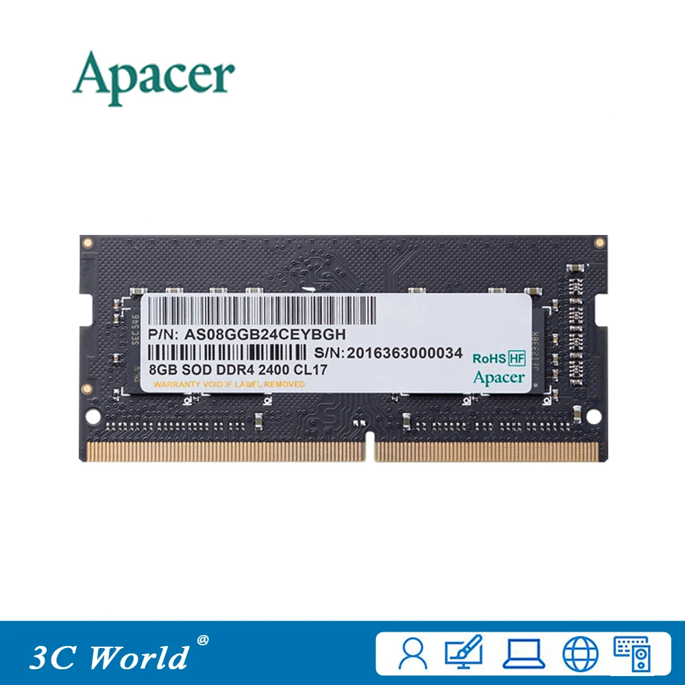 Apacer DDR4 2400 ОЗУ 8 ГБ 4 МГц игровая память для ноутбука DIMM с поддержкой материнской