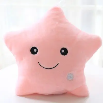 pink 1 шт. 38 см плюшевая подушка светящаяся Подушка Светодиодная лампа Подушка Горячая красочная блестящая Звезда детские игрушки подарки на Рождество и день рождения подарок - Цвет: pink