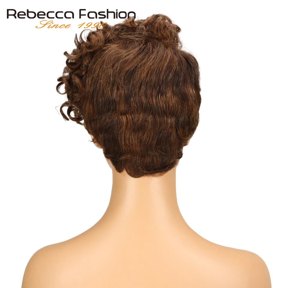 Rebecca Ombre Короткие Природные мечта вьющиеся волосы парик перуанский Remy