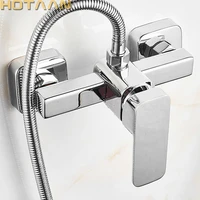 free shipping polished chrome finish new wall mounted shower faucet bathroom bathtub handheld shower tap mixer faucet yt 5336