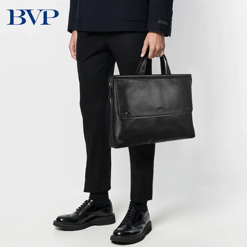 BVP брендовый высококачественный мужской портфель сумка из натуральной кожи для