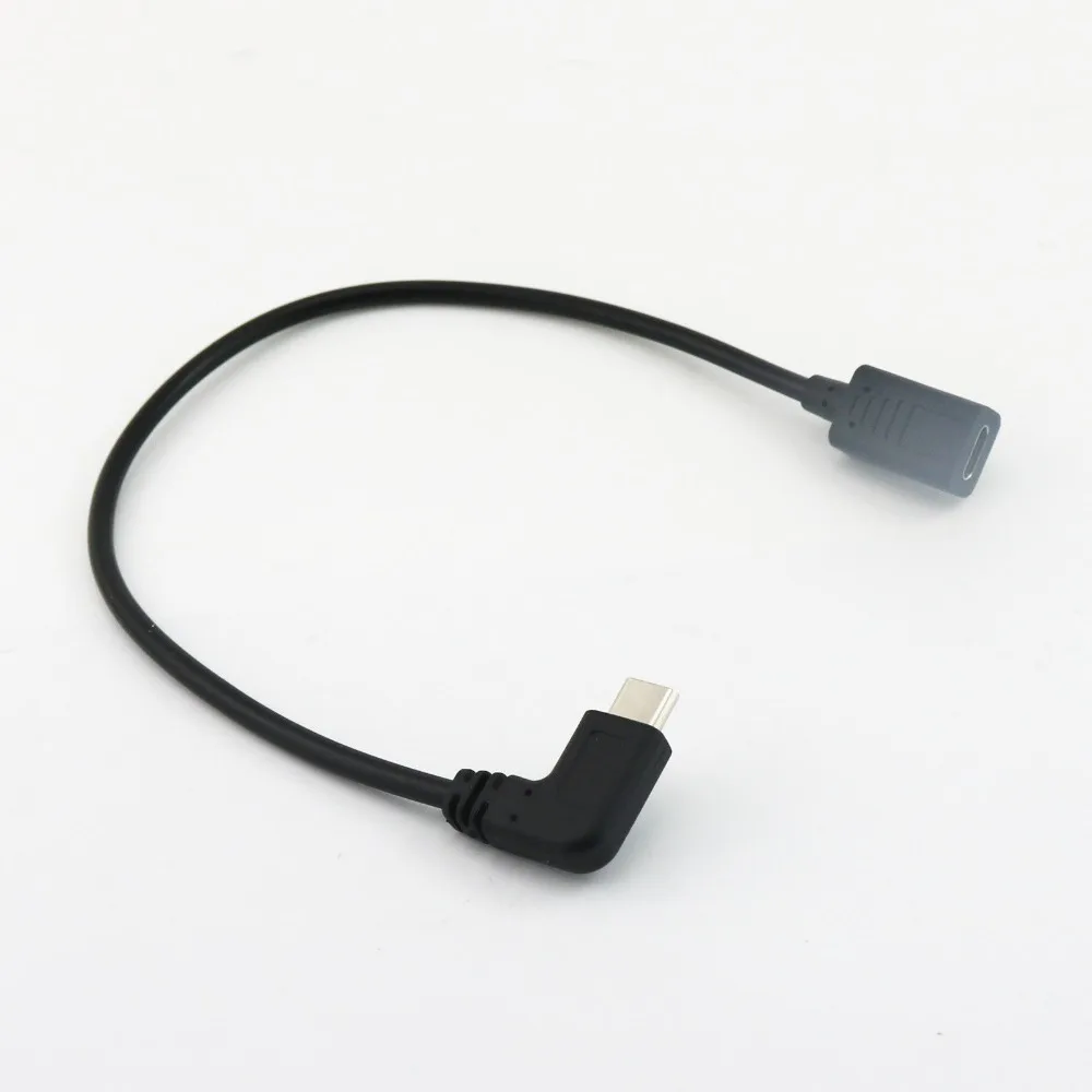 1x кабель удлинитель с разъемом типа C USB 3 1 мама на штекер Type папа под прямым углом