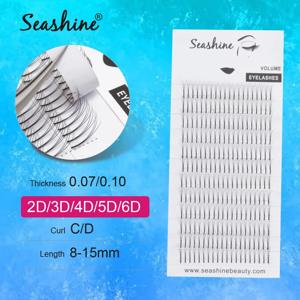 Seashine готовые вееры 2D/3D/4D/5D/6D ручная работа искусственная норка русские ресницы