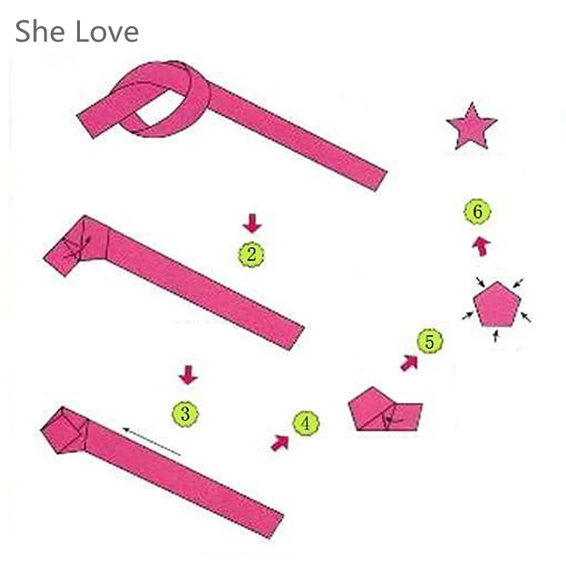 Она любит 90 шт. милые складной комплект Lucky оригами желание звезда Бумага полоски