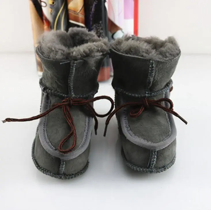 100% Австралийский овечий мех для России Зимние детские ботинки Нескользящая