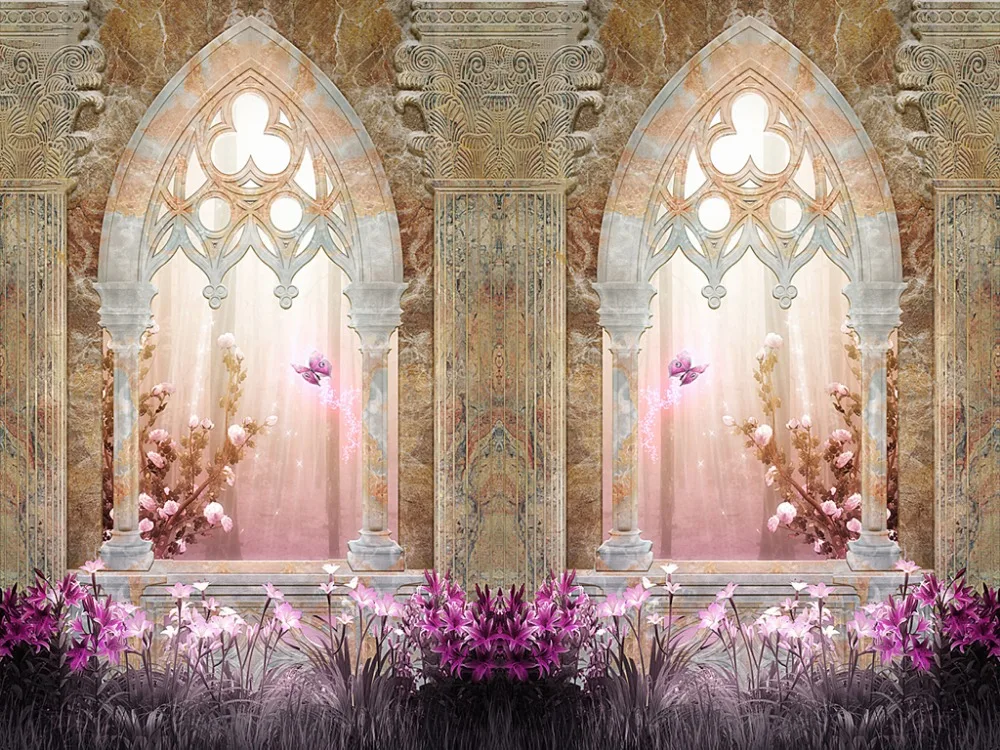 АРКА сада розовые фиолетовые занавески 3D роскошные затемненные на окна