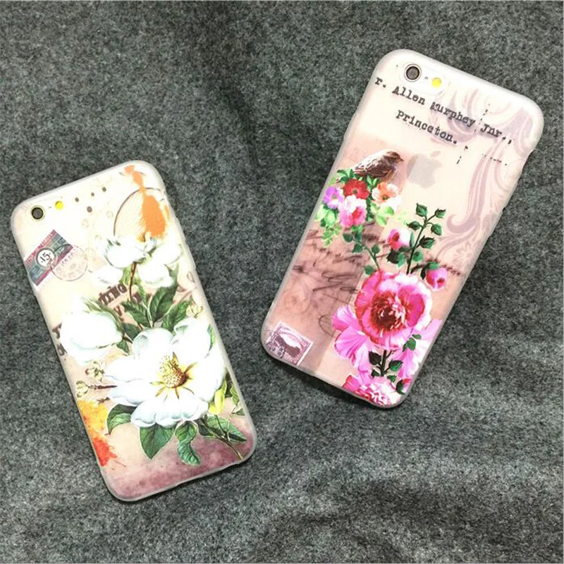 Для iPhone 7 плюс 6 S Чехол мода силиконовые 3D рельеф цветок ТПУ Мягкий В виде ракушки