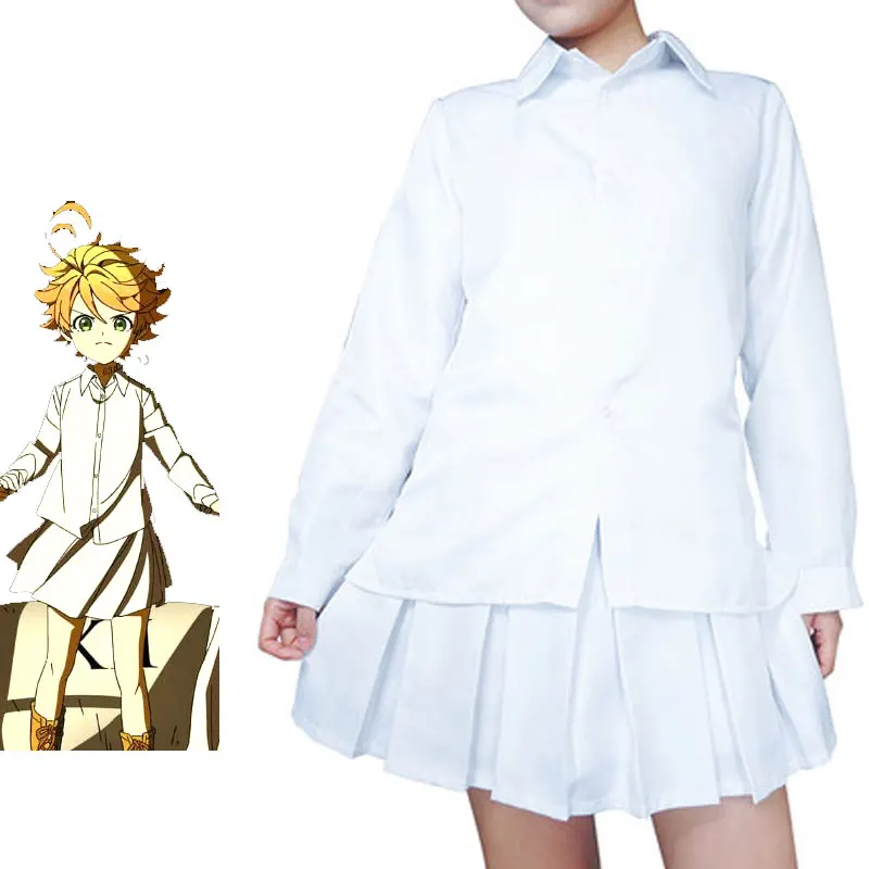 

Anime The Promised Neverland Emma Cosplay Costume Yakusoku no Neverland Cosplay Costume Girl School Uniform wig for Women