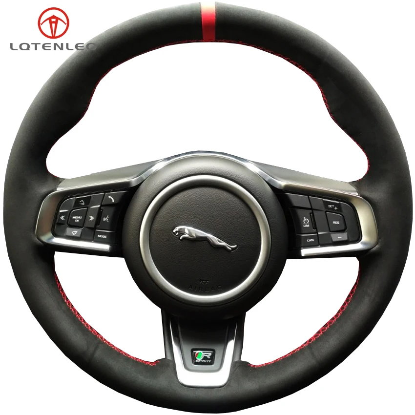 LQTENLEO черная замша DIY чехол рулевого колеса автомобиля для Jaguar XEL XFL- XE- XF- F-PACE E-PACE