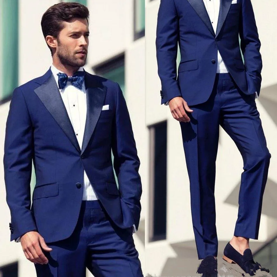 same as picture Модные Королевский синий бархат смокинг для жениха, Красивый Slim Fit Для мужчин свадебные Женихи Для мужчин Бизнес вечерние костюмы для выпускного(куртка+ брюки+ галстук - Цвет: same as picture
