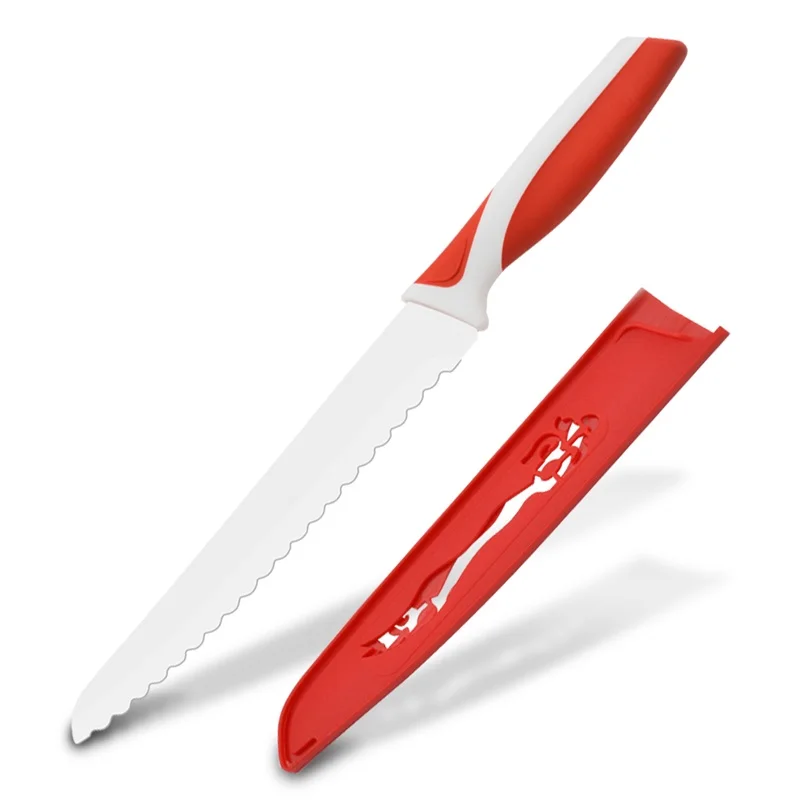 Bread Knife UPSPIRIT, кухонные ножи из нержавеющей стали, 4, 4,5, 8 дюймов, нож шеф-повара для хлеба, многофункциональный нож для очистки овощей, ножи для фруктов, комплект японских ножей - Цвет: Bread Knife