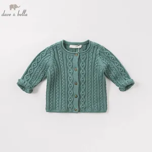 DB8711-1 dave bellaосенний модный Детский кардиган из 100% хлопка для маленьких девочек, пальто для детей ясельного возраста, милый детский вязаный свитер