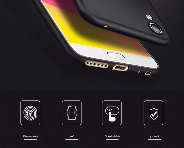 Apsudev телефон чехлы для Oppo R9 R9s плюс A3 A5 A79 Мягкие TPU matte черного цвета на тонком