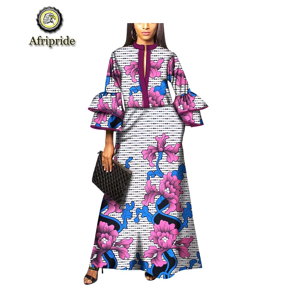 Африканские платья для женщин Afripride dashiki bazin riche ankara повседневные платья с принтом весна и осень платье из чистого хлопка S1825069