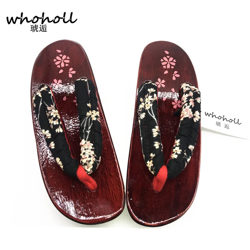 WHOHOLL Geta Cosplay Costume Summer Sandals Women EVA Antiskid Wedge Anime Coser Japanese Clogs Wooden Slipper Women Flip-flops