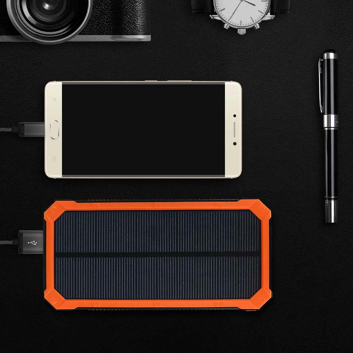 LEORY 300000mAh водонепроницаемый портативный Солнечный аккумулятор зарядное устройство двойной USB черный оранжевый зеленый желтый
