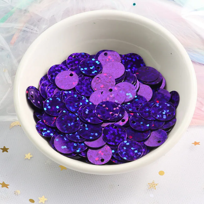 Laser Dark Purple 200 шт блестки 10 мм лазерные плоские круглые Блестки с 1 боковым отверстием DIY Блестки для свадебного украшения ювелирные изделия Аксессуары для одежды - Цвет: Laser Dark Purple