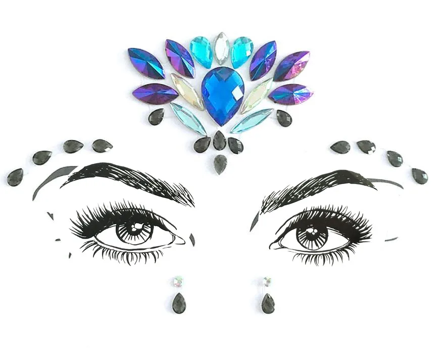 Акриловая смола дрель палка наклейка Bindi подобранные Богемия и Племенной Стиль уход за кожей лица глаз Драгоценности лоб этап Декор Стикеры