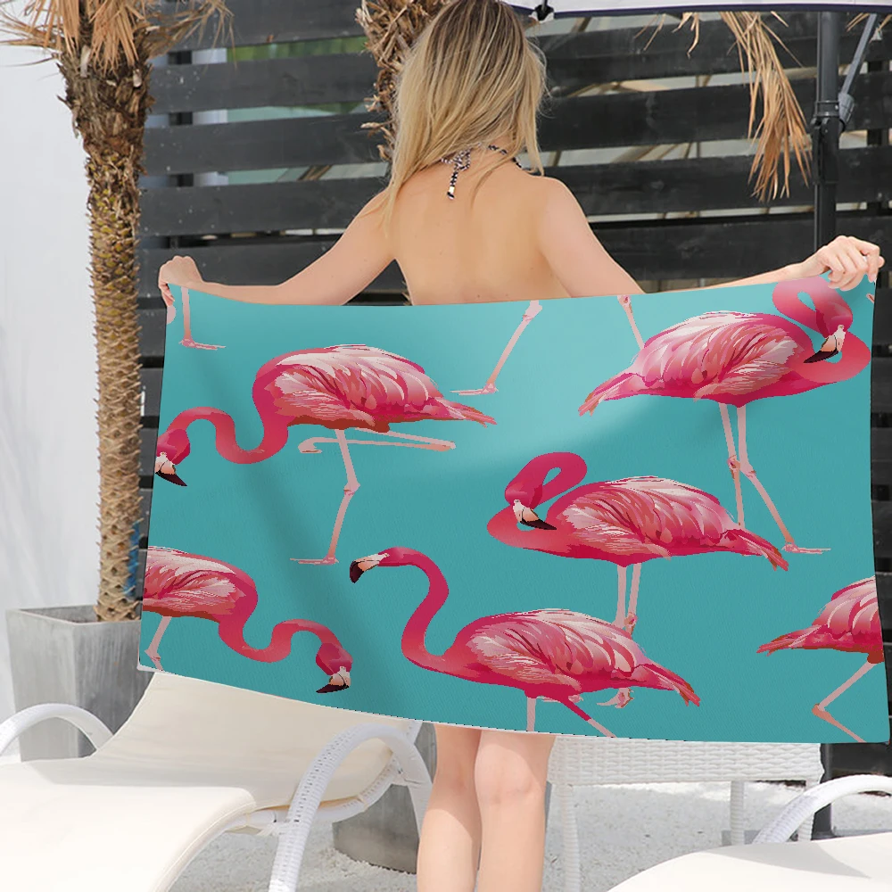 Silstar Tex Flamingo банное полотенце Большое пляжное из микрофибры для путешествий на