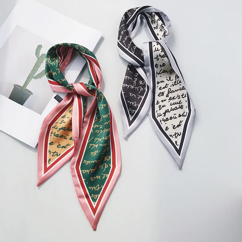 

New Scarf Lady Love Sharp Corner Hair Band Business Party Female Elegant Small Retro Tight Retro Head Neck Silk Satin Scarf