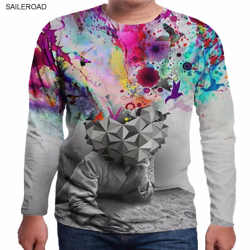 Весна Осень Мода Мотоцикл Vespa 3D печать o-образным вырезом Slim Fit футболка с длинным рукавом для мужчин Повседневная футболка Crossfit уличная одежда топы - Цвет: FCCX014