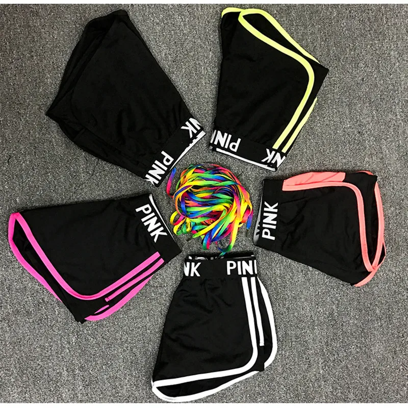 Новые спортивные шорты с английским алфавитом для женщин тонкие обтягивающие